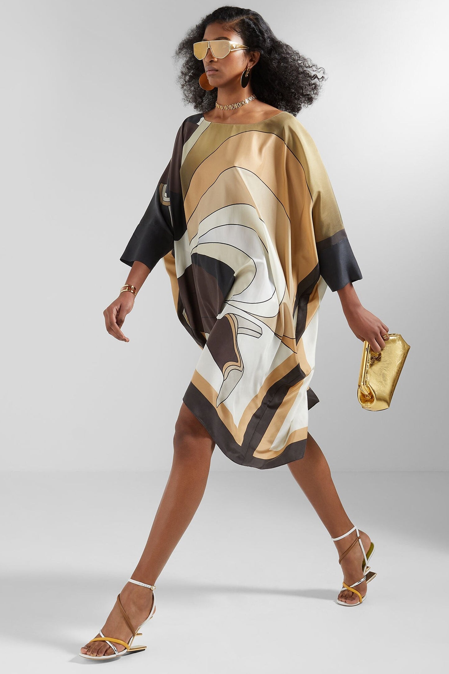 Desert Storm | Brown Mid-Length Kaftan