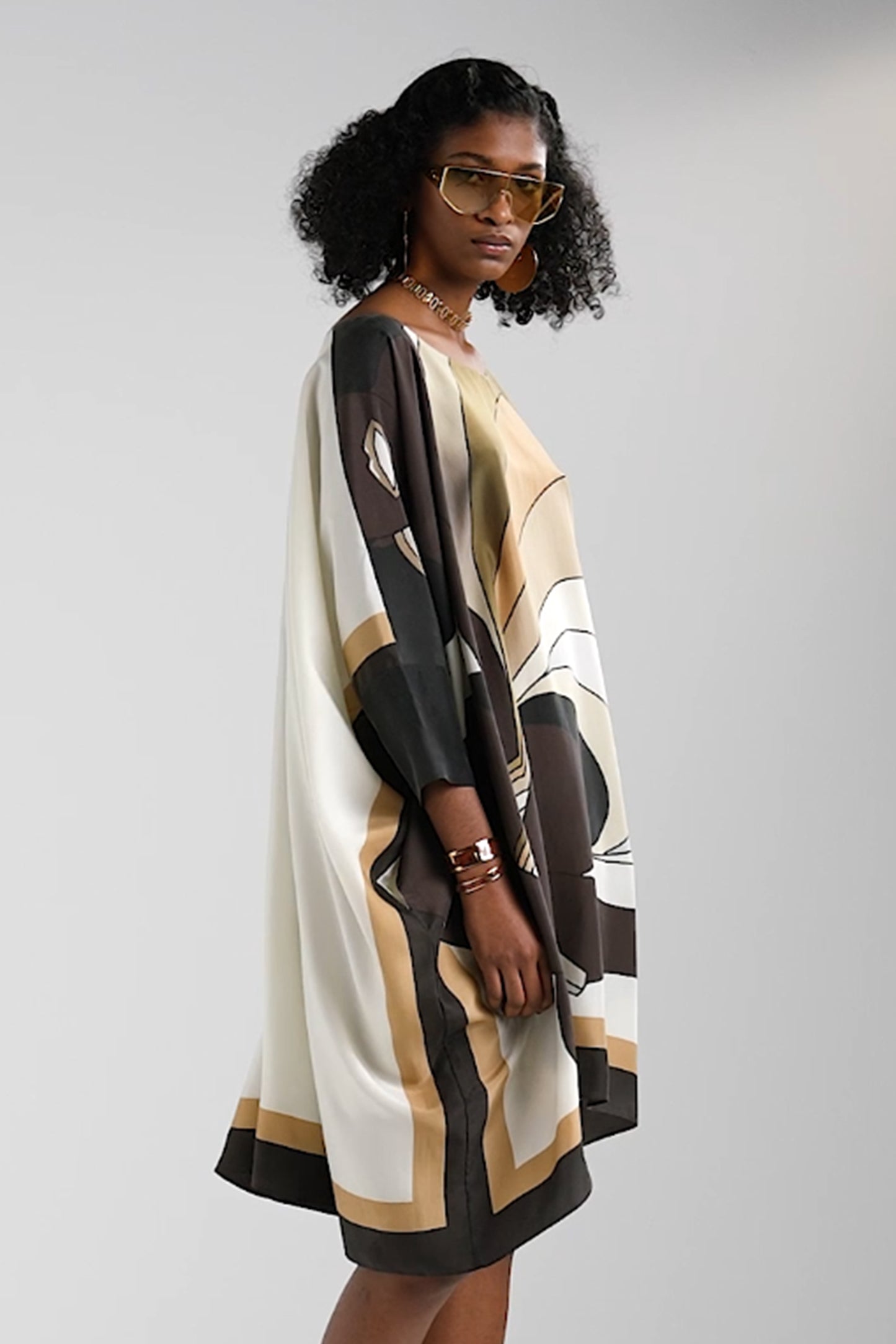 Desert Storm | Brown Mid-Length Kaftan