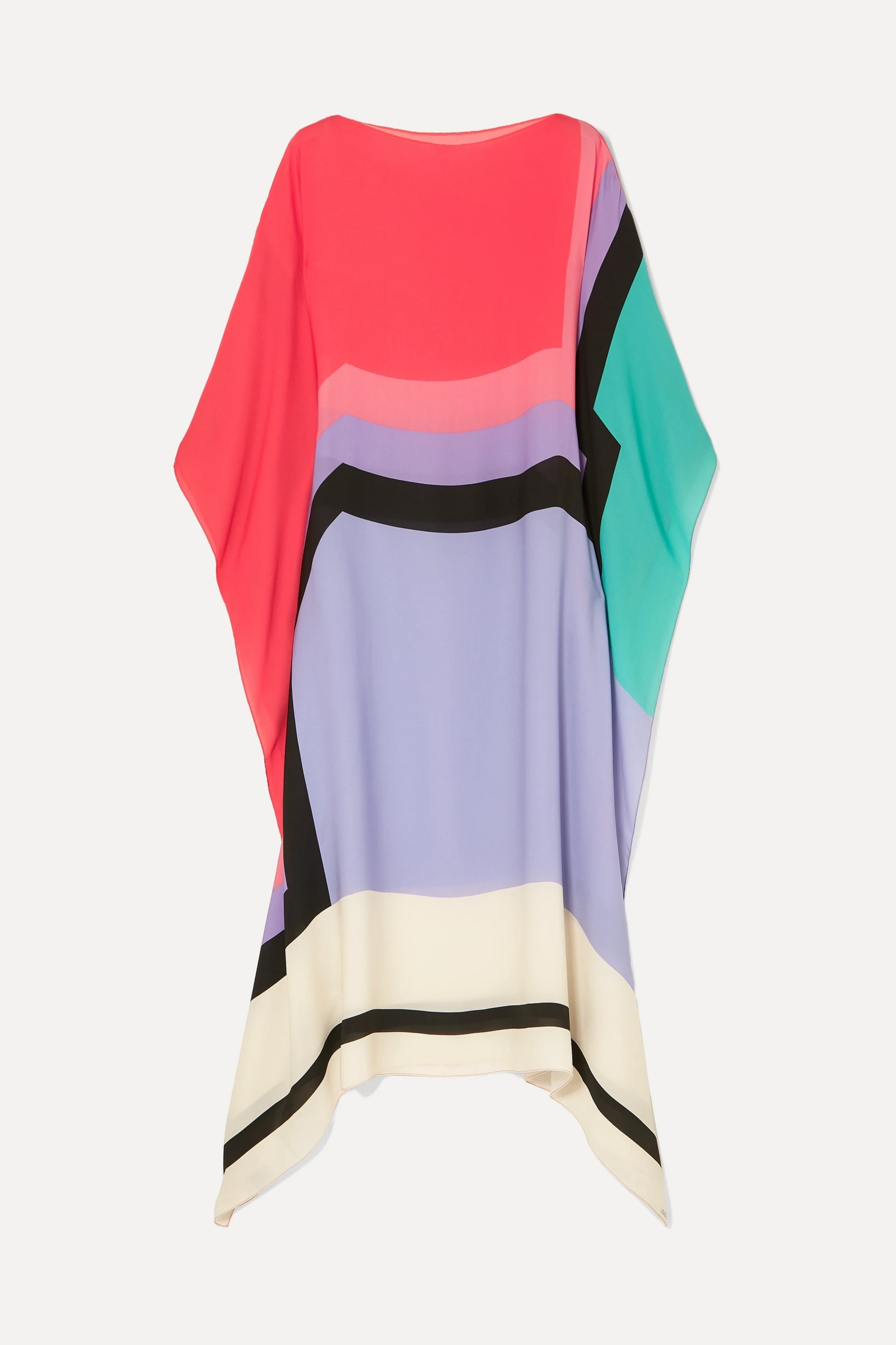 Earthen Threads Party Wear Beach Kaftan Kimono Crepe Dress-J5600