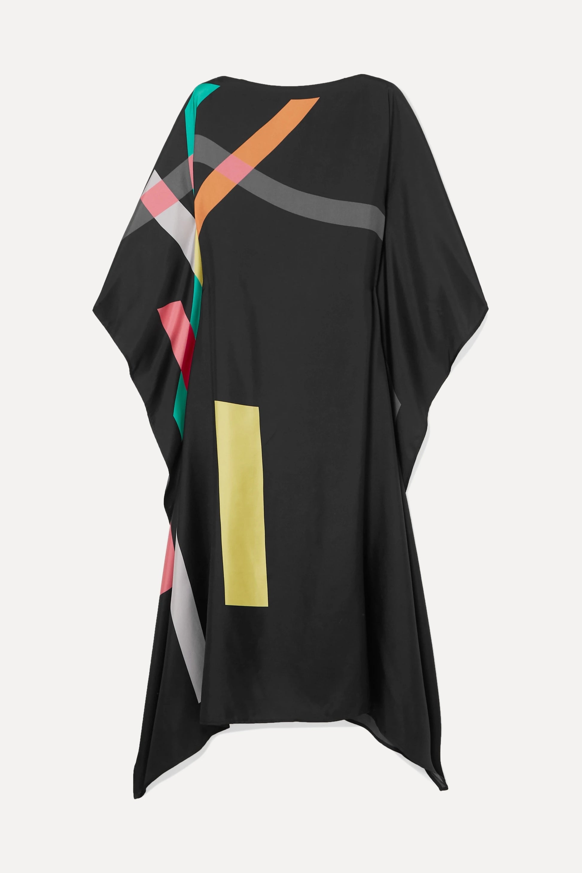 Earthen Threads Party Wear Beach Kaftan Kimono Crepe Dress-J5599